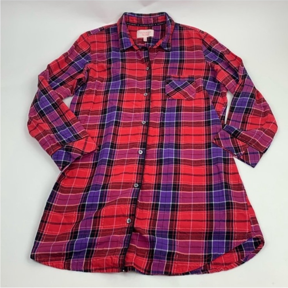 Victoria’s Secret plaid nightgown red and purple like new